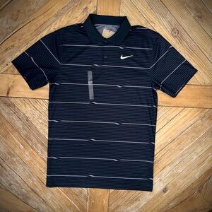 Brand New Black Nike Striped Golf Polo